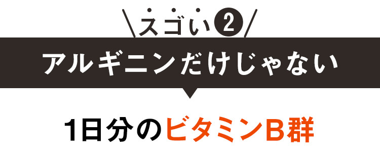 【スゴイ2】アルギニンだけじゃない！1日分のビタミンB群