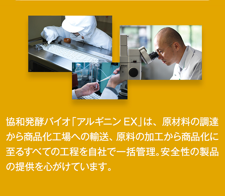 協和発酵バイオは、発酵技術に基づいた健康成分の製造・販売を核に事業を広く展開しています。研究学園都市つくばにあるR&Iセンターでは、健康に役に立つ成分の研究・開発を担っています。