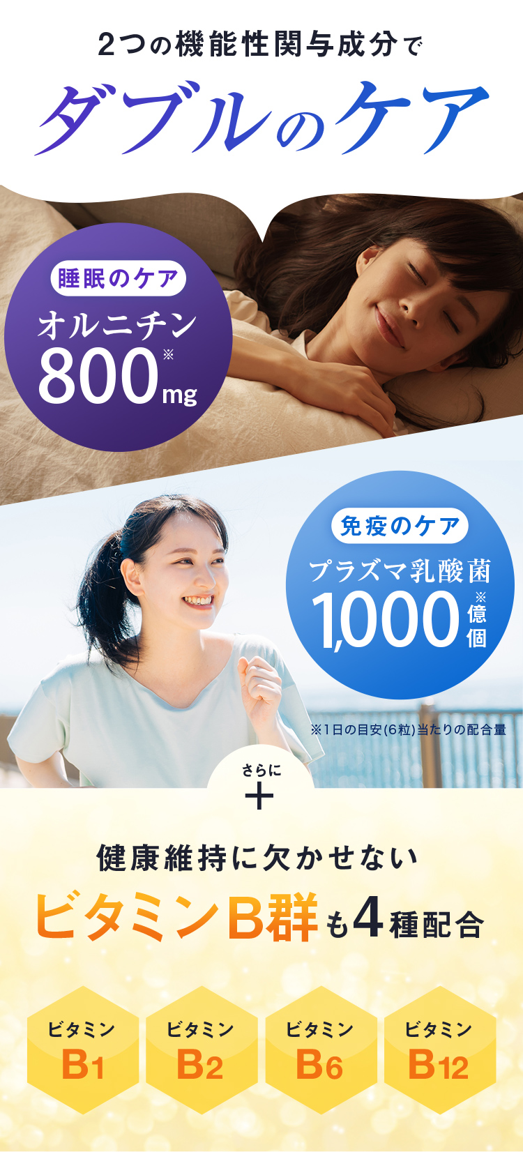 2つの機能性関与成分でダブルのケア