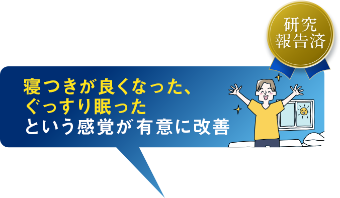 寝つきがよくなった、ぐっすり眠ったという感覚が有意に改善