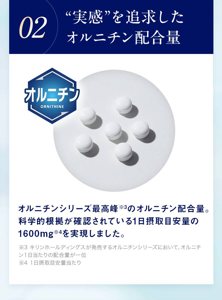 02.実感を追求したオルニチン配合
